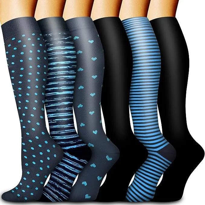 Zafalia™ FunPress | Animal & Fruit Compression Socks – 6 Pairs