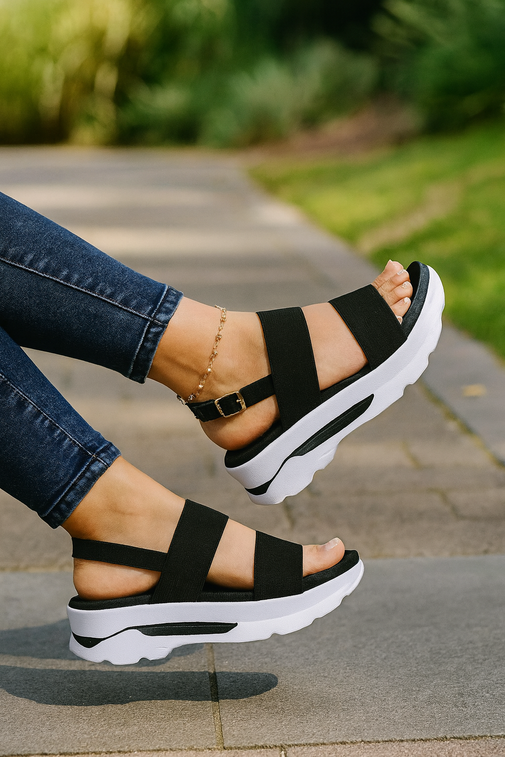 Zafalia™ | Elegance – Low-heeled wedge sandals