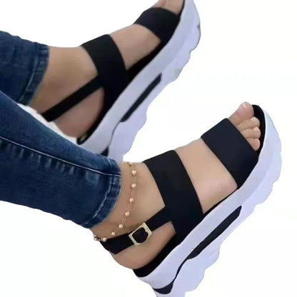 Zafalia™  | Elegance – Low-heeled wedge sandals