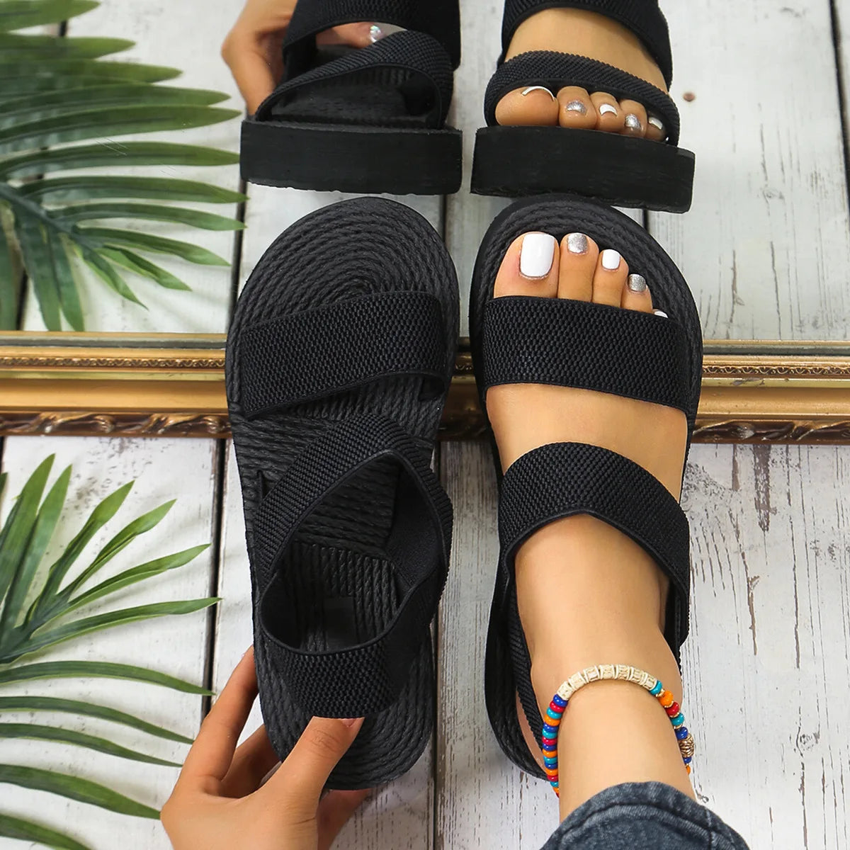 Zafalia™ SkyLift | Lightweight Wedge Open-Toe Slingback Sandals