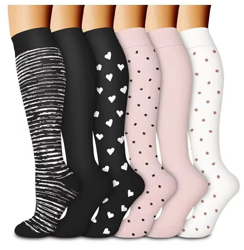 Zafalia™ FunPress | Animal & Fruit Compression Socks – 6 Pairs