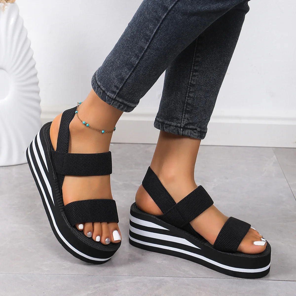 Zafalia™ SkyLift | Lightweight Wedge Open-Toe Slingback Sandals