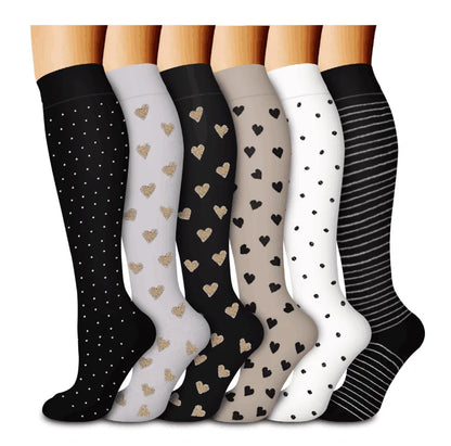 Zafalia™ FunPress | Animal & Fruit Compression Socks – 6 Pairs