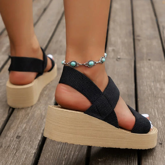 Zafalia™ SkyLift | Lightweight Wedge Open-Toe Slingback Sandals