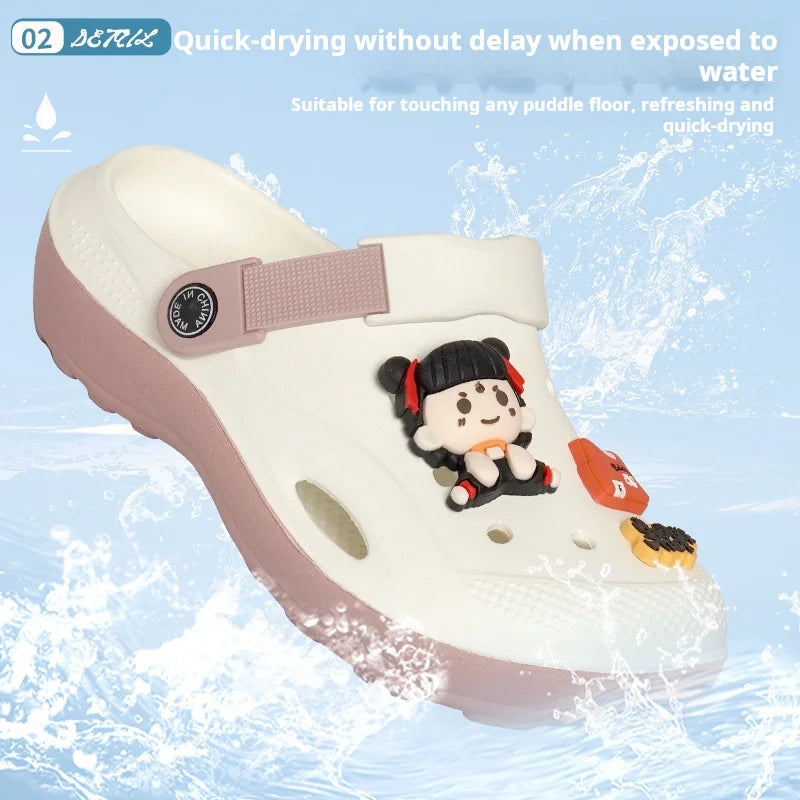 Zafalia™ NezhaPop | Nezha Cartoon Double-Color Women's Clogs