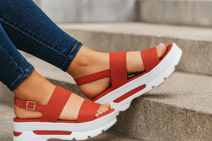 Zafalia™  | Elegance – Low-heeled wedge sandals