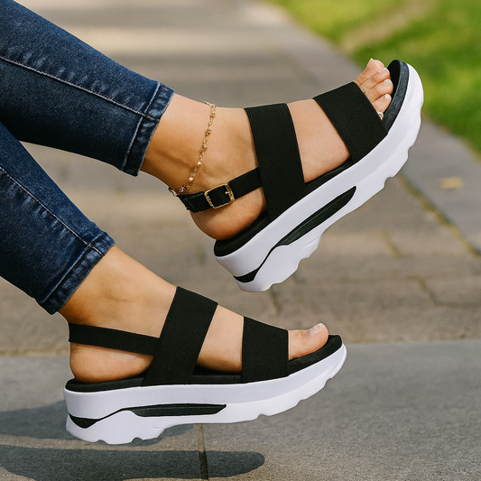 Zafalia™  | Elegance – Low-heeled wedge sandals